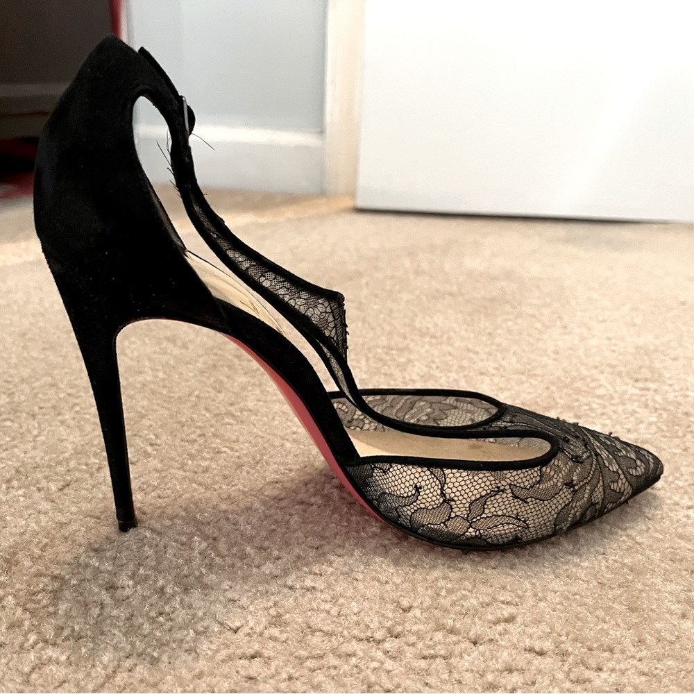 Christian Louboutin Black Lace Heels